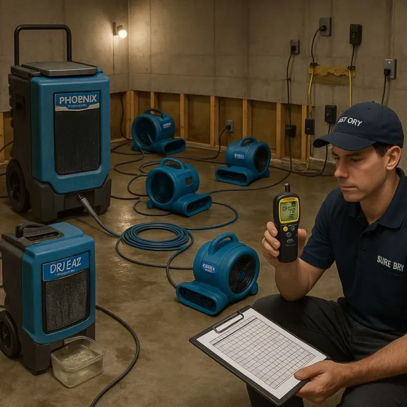Structural Drying and Dehumidification process in Collegeville, PA